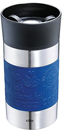 cilio VIAGGIO Thermobecher, 300ml, blau, Becher To Go mit 360° Quick-Press-Verschluss, Doppelwandsystem, auslaufsicher, ideal für alle gängigen Kaffeevollautomaten/Pad-Maschinen