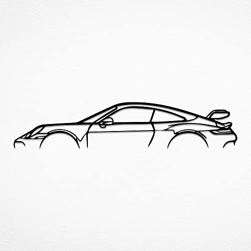 Porsch Wanddekoration, Metallwandkunst, Geschenke für Männer, Autozubehör - 911 Design, Autoaufkleber (7 x 35 cm)