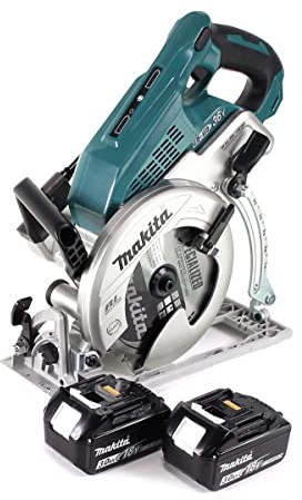 Makita DRS 780 F - Sega circolare a batteria 36 V (2 x 18 V) 185 mm Brushless + 2 batterie 3,0 Ah – senza caricatore