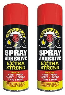 PNJB Adhesive Spray, 500ml Adhesive Glue Spray for Carpet Foam Fabric Craft Multi-Purpose, Spray Adhesive Glue For Foam Carpet, Super Glue, Fabric Glue, Tile Adhesive, (2 X Cans)