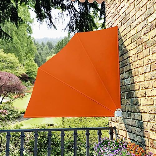ZQQLVOO Brise-vue pour balcon, paroi latérale, brise-vue, éventail de balcon, pliable, rouge terre cuite, 140 x 140 cm