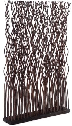 CREEDWOOD RAUMTEILER Kinki | 110x70x17cm(HxBxT), Weidenholz | Zweig Raumtrenner, Paravent, Deko Stellwand, Mobile Trennwand, Weiden Dekoelement, gewellter Sichtschutz | Farbe: braun