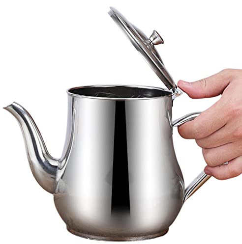 Olla coladora de aceite, recipiente de grasa de aceite de acero inoxidable, olla de almacenamiento de aceite con colador de malla, lata de almacenamiento de grasa separadora de aceite para cocina case