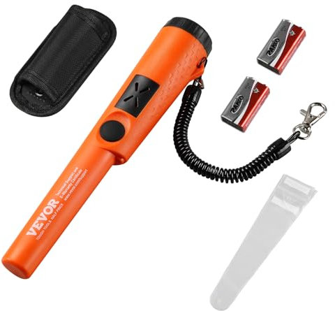 VEVOR Metal Detector Pinpointer Portatile Parzialmente Impermeabile Puntatore di Metalli Profondità di Rilevamento max. 50mm 3 Modalità, Rilevatore per Caccia di Tesoro con Custodia Borsa Impermeabile