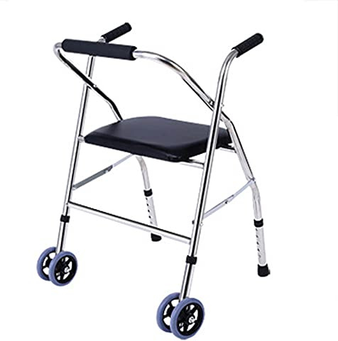 Gehwagen, Gehhilfen für Senioren, Gehhilfen mit 2 Rädern, Sitz Standard-Gehhilfen, Gehhilfen zum Zusammenklappen, Leichtgewicht in Aluminium-Dekoration