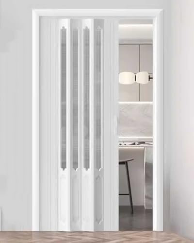 Porte Accordéon Interieur Porte Pliante Style Accordéon, Portail Coulissant Intérieur Pliable 60 76 81 84 94 104 122 135 200 203 cm de Large, Porte de Salle de Bain de Chambre à Coucher(43x80in (109x2