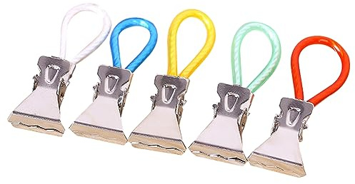 Eladcncmc 5 pièces en acier inoxydable Clips ménage Petits objets Crochet Clip Simple Pince à linge Chaussettes Vêtements Colliers Serviette Pinces à suspendre