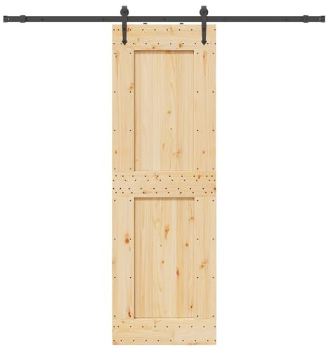 vidaXL Porte coulissante et kit de quincaillerie 70x210 cm pin massif