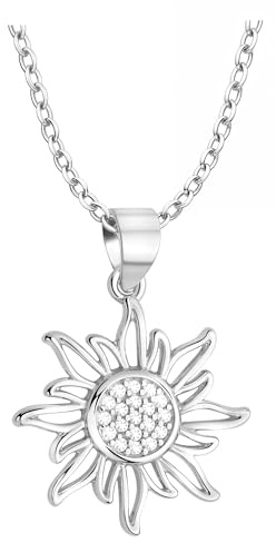 Sofia Milani - Damen Halskette 925 Silber - Sonnen Anhänger