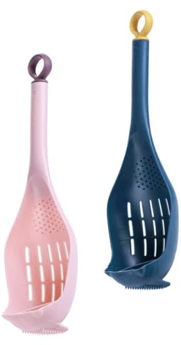 COLLBATH 2piezas Coladores Multifuncionales De Plástico Cuchara Espumadera Para Cocinar Utensilios De Cocina Colador Para Escurrir Pasta Colador Manual Para Uso Cocina