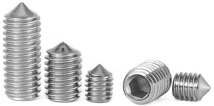 DEPYEE 10/20/50 Stück M2 M2.5 M3 M4 M5 M6 M8 M10 DIN914 Innensechskant Stellschraube Kegelspitze Madenschraube 304 Edelstahl Stellschraube(10mm,M10 10pcs)