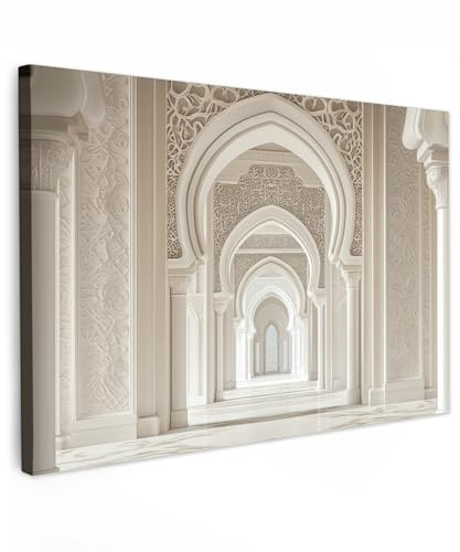 MuchoWow© Wandbilder Groß XXL Schlafzimmer Home Deko Wohnung Bild | 120x80 cm - Wohnzimmer Fotoleinwand Wand Islam Bilder Leinwand Wall Decor Moschee - Architektonisch - Ramadan - Islamische