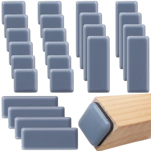24STK Möbelgleiter Teflon Selbstklebend Möbelgleiter Set 19x70mm+20x20mm