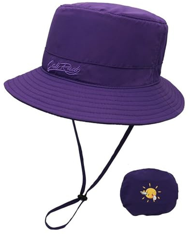 NLAND Sombrero de Sol para Niño Verano Ajustable de Pescador Sombrero de Playa de ala Exteriores Ancha para Bebés y Niños Protección UV 3-8 Años,Morado Talla única