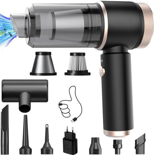 XUANHONG-TECH Handstaubsauger Akku 4-in-1, 25000PA Auto Staubsauger Stark, Handstaubsauger Kabellos Mini Staubsauger für PC, Küche, Sofa, Büro, Auto, Tierhaar Staubbürste (Weiß)