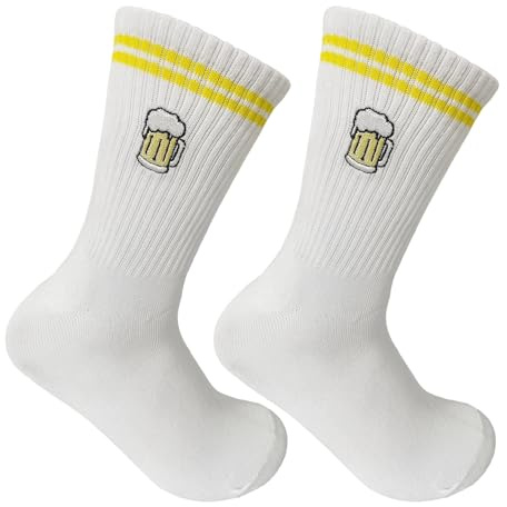 Lustige Socken Bier Socken Herren Bestickte Biersocken Baumwolle Sportsocken Tennissocken Bier Geschenk Geschenkideen Geschenk Geburtstag Vatertag Bierfest Weihnachts für Männer Frauen Bierliebhaber