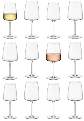 Bormioli Rocco Nexo Ensemble de Verres à Vin - 12pc Grand Tige Rouge Blanc Ensemble de Verres à Vin | Gros Mariage Anniversaire Fête Boire Verrerie Gobelets | Lavable au Lave-vaisselle