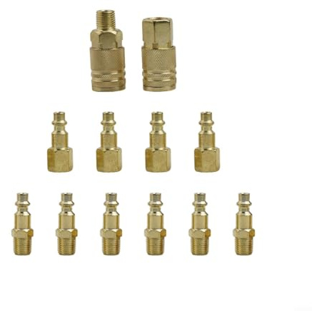 Kit de raccord de tuyau d'air 12 pièces avec connecteurs pneumatiques à connexion rapide 1/4 pour outils pneumatiques et compresseurs dans les ateliers automobiles et