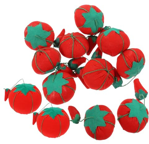 VILLCASE 12 Stück Tomaten Nadelkissen 7cm Platzsparendes Abriebfestes Nähzubehör für Haushalt Selbstgemacht Stickarbeiten und Basteln Kompaktes Nadelkissen für Unterwegs
