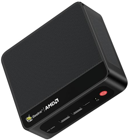 Beelink Mini PC SER5 MAX Mini Ordenador de Sobremesa con AMD Ryzen 7 7735HS (8C/16T, hasta 4.75GHz), 24G (12G*2) LPDDR5, 1TB M.2 PCIe SSD, BT 5.4/WiFi 6/2500Mbps LAN/HDMI/DP/Tipo-C