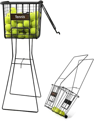 TRUNXUCL Tennis Ball Cart with Wheels, Tennis Ball Basket, Pickleball Hopper, Picker, Collector, Pickleball Caddy
