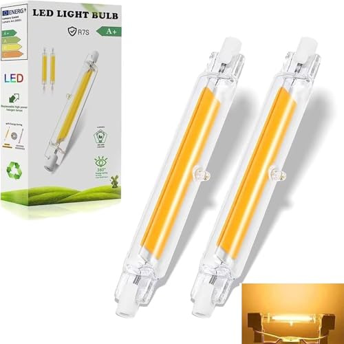 MJGFD R7S LED 118mm Dimmbar, 20W R7S LED Ersatz für 200W Halogenstab, Warmweiß 3000K, 2000 Lumen, 360° Strahlwinkel, Kein Flackern, für Flur/Deckenlampe/Stehlampe, 2PCS