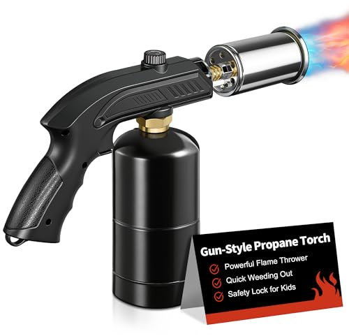 WANBRO Adjustable Propane Torch Head with Safety Lock, Powerful Multi-Use Flame Thrower for Creme Brulee, Grilling, Searing Steak, Soldering, Weed Burning & DIY Crafts (Tank Not Included)