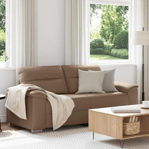 HFXHIJXQ 2-Sitzer-Sofa Cappuccino 182x81x84 cm Kunstleder Recamiere mit Breiten Armlehnen Robuste Holz-Metall-Konstruktion Bequeme Rückenlehne für Wohnzimmer Büro Schlafzimmer