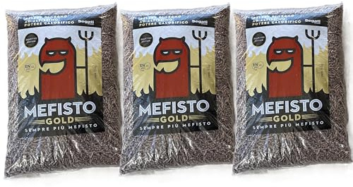 MEFISTO Pellet di Faggio MADE IN ITALY al 100% 3 sacchi da 15 kg. TOTALE 45 KG.