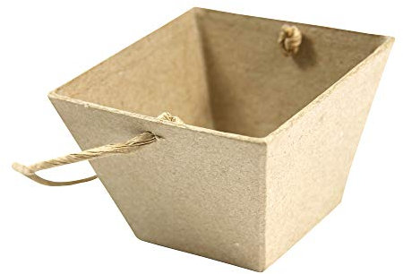 Décopatch AC385O - Un support en papier brun mâché 8x8x6 cm, panier à oeufs