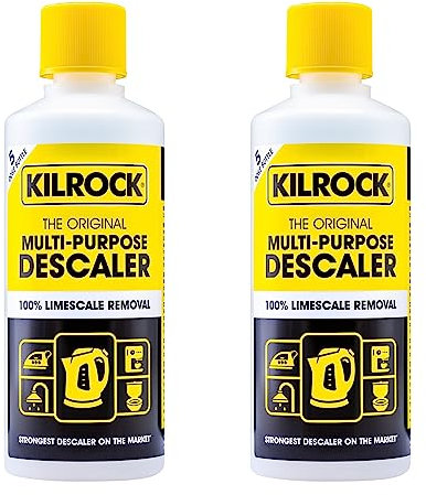 Kilrock Big K Multi-Purpose Descaler 2x400ml (10 Doses) - Limescale Descaling for Kettles, Shower Heads & Coffee Machines - Biodegradable and Phosphate Free - 100% Limecale Removal