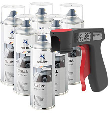 AUPROTEC Pistolengriff + Normfest Hochglanz Klarlack High Speed Spezial Kombinations Lack Versiegelung 6x 400ml
