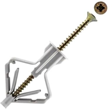 Befestigungsmaterial WKRET-MET 100 St. ∅10 Hohlraumdübel Nylondübel mit Schraube Gipskartondübel