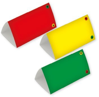 TimeTEX - Ampel-Tischkarten - 3-seitig - für Gruppen- und Einzelarbeit oder für Abstimmungen - 10 Stück - Timetex 10842