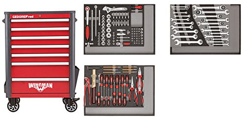 GEDORE red R22071004 Werkzeugsatz im Werkstattwagen WINGMAN 129-teilig