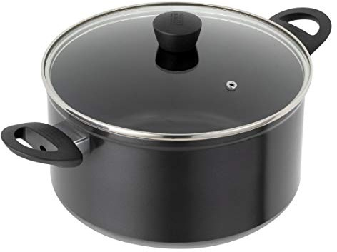 Kuhn Rikon Casserole 5L/24cm, PFOA-Free Non-Stick Forged Aluminium Pan | Stay-Cool Handles, 3-Layer Coating, Vented Glass Lid, Oven and Induction Safe, Dishwasher Safe - Easy Induction