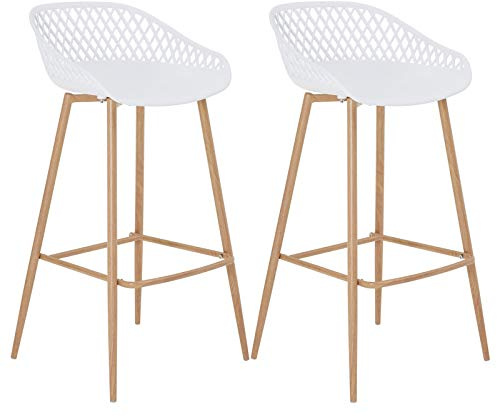IDIMEX Barhocker IREK im Retro-Design, bequemer Tresenhocker im 2er Pack, praktischer Bistrostuhl aus Kunststoff