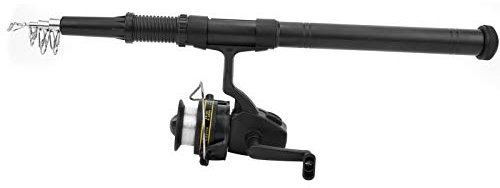 RiToEasysports 1,6 m Teleskop-Angelrute und Rollen-Kombinationsset Tragbare Angelrollen-Spinnrollen für Salzwasser und Süßwasser