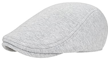 Gisdanchz Baumwolle Schiebermütze Schirmmütze Schiebermützen Flatcap Herren Flat Cap Gatsby Newsboy Hat Hellgrau