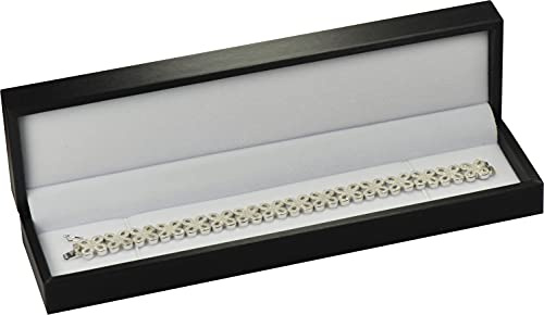 Black Bracelet Necklace Chain Jewelry Gift Box Soft Touch PU Leather