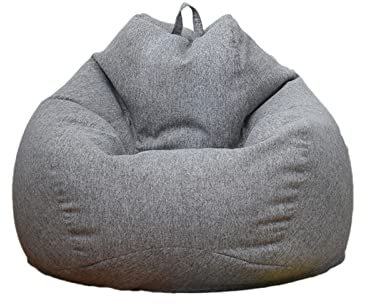 Highdi Sitzsack für Erwachsene Indoor Outdoor Sitzkissen Waschbarer Weicher Flauschiger Sofabettbezug Ohne Füllung Gartenkissen Bodenkissen für Wohnzimmer Gaming (Dunkelgrau,90x110cm)