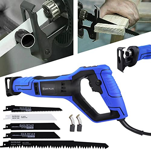 Reciprocating Saw, 900W Corded Reciprocating Saw Electric Saws to Cut Wood, 2800SPM Variable Speed Handheld Electric Sabre Saw, 28mm Stroke Length, Tool-Free Blade Change, 5 Blades, 2 Carbon Brushes