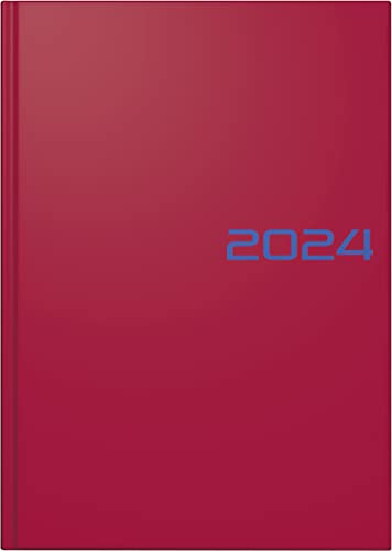 BRUNNEN Tageskalender Modell 795 2024 1 Seite = 1 Tag Blattgröße 14,5 x 20,6 cm rot