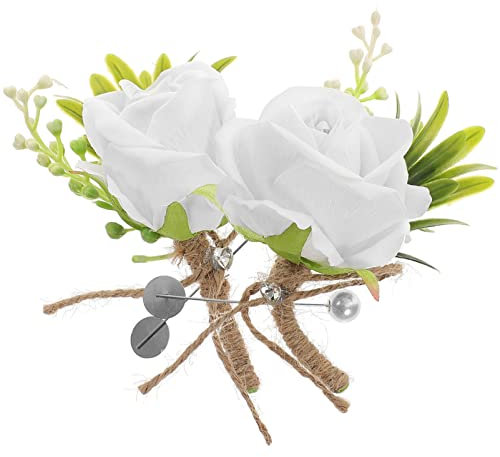 DECHOUS Luxus 2 Stücke Hochzeit Boutonniere Künstliche Rose Corsagen Braut Und Groomsmen Zubehör Hochzeit Decor Für Verlobung