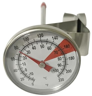 kowaku Kaffee-Milch-Thermometer, Küchenthermometer, Temperaturanzeige, Zifferblatt, Kaffee-Thermometer für Tee, Schokolade, Grillen, dampfende Milch