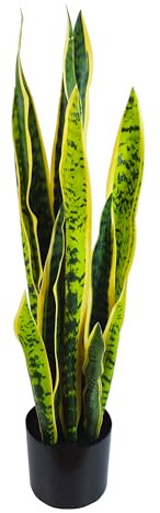 Tecnokit Sanseveria 80 cm Plantes artificielles d'extérieur, Langue de Belle-mère, pour Salon, décorations de Chambre à Coucher, Balcon (SANSEVERIA CM 80)