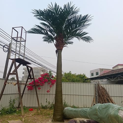 ESRADA Faux Palm Tree Tall Fake Tropical Golden Cane Palm Plant Large Faux Palm Tree Artificial Palm Tree for Outside Patio, Poolside, Lawn and Indoor Decor 400cm