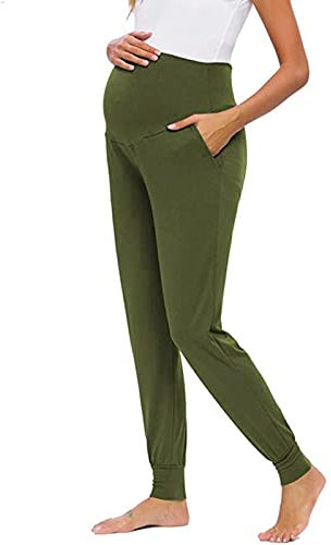 Damen Umstandshose Jogginghose Lang Schwangerschaft Schlafanzug Damen Hose Schwanger Stretchy Pants Lounge Color Solid Maternity Damen Bequeme Freizeithose Umstandshose