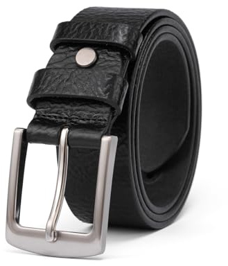 TEAMMAO Gürtel Herren Vollledergürtel 38mm Breit Schwarz Braun Jeansgürtel Leder Männer Ledergürtel Kürzbar Casual Belt mit Geschenkbox.