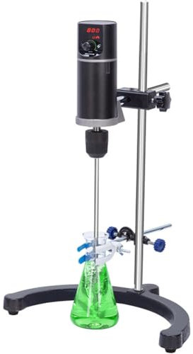 Electric Mixer, Lab Regulating Speed Stirrer for Solid-Liquid Mixing Experiments - LCD Digital Display, Constant Speed, Overhead Precision Vertical Mixer, Rotating Speed 100-2000rpm